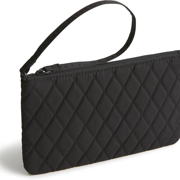 Cotton Zip Wristlet Women's Small Card Holder Clutch Pouch Velvet Compact - Picture 1 of 2
